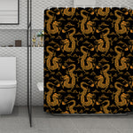 Eastern Dragon Pattern Print Polyester Shower Curtain