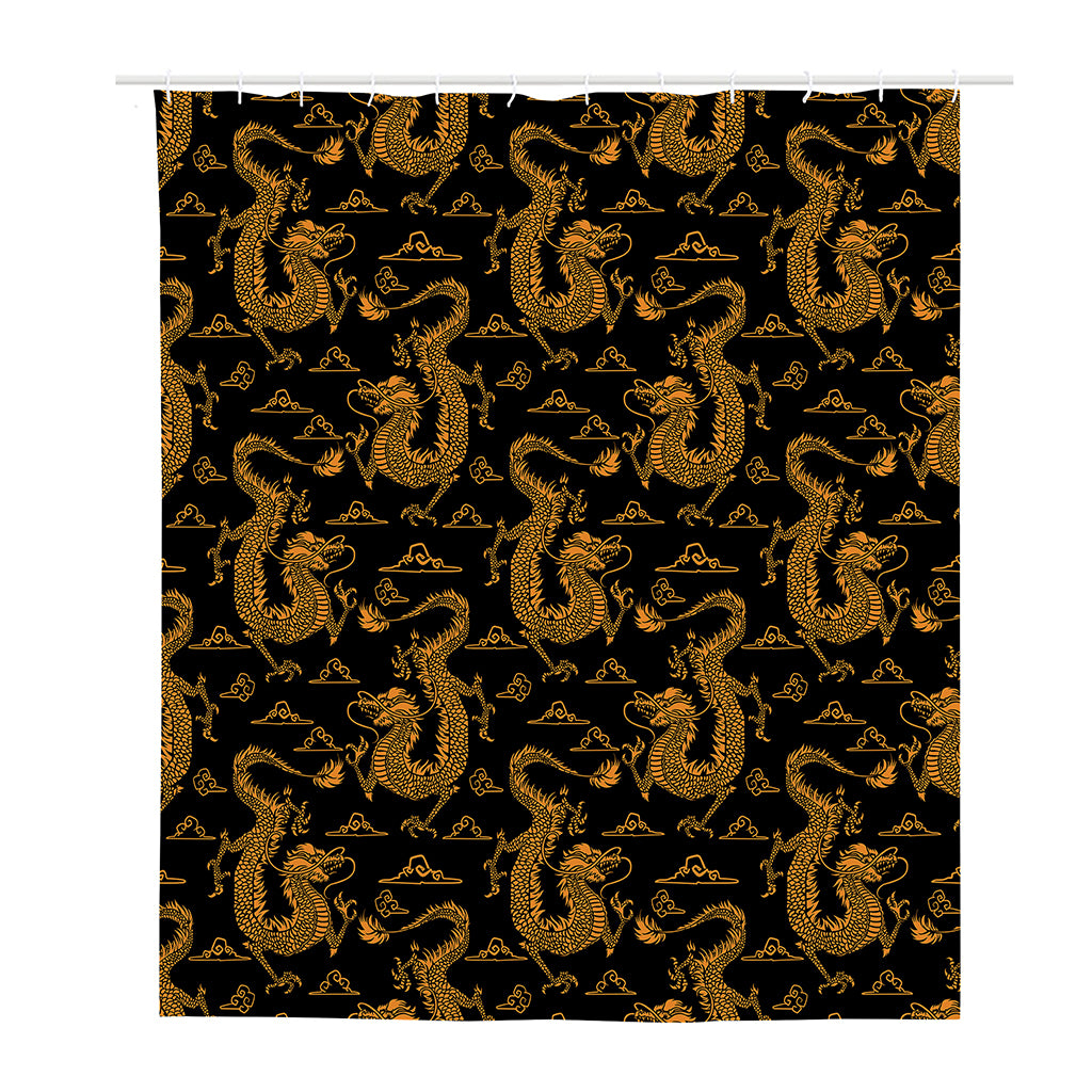 Eastern Dragon Pattern Print Polyester Shower Curtain
