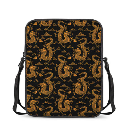 Eastern Dragon Pattern Print Rectangular Crossbody Bag