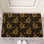 Eastern Dragon Pattern Print Rubber Doormat