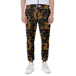 Eastern Dragon Pattern Print Scuba Joggers