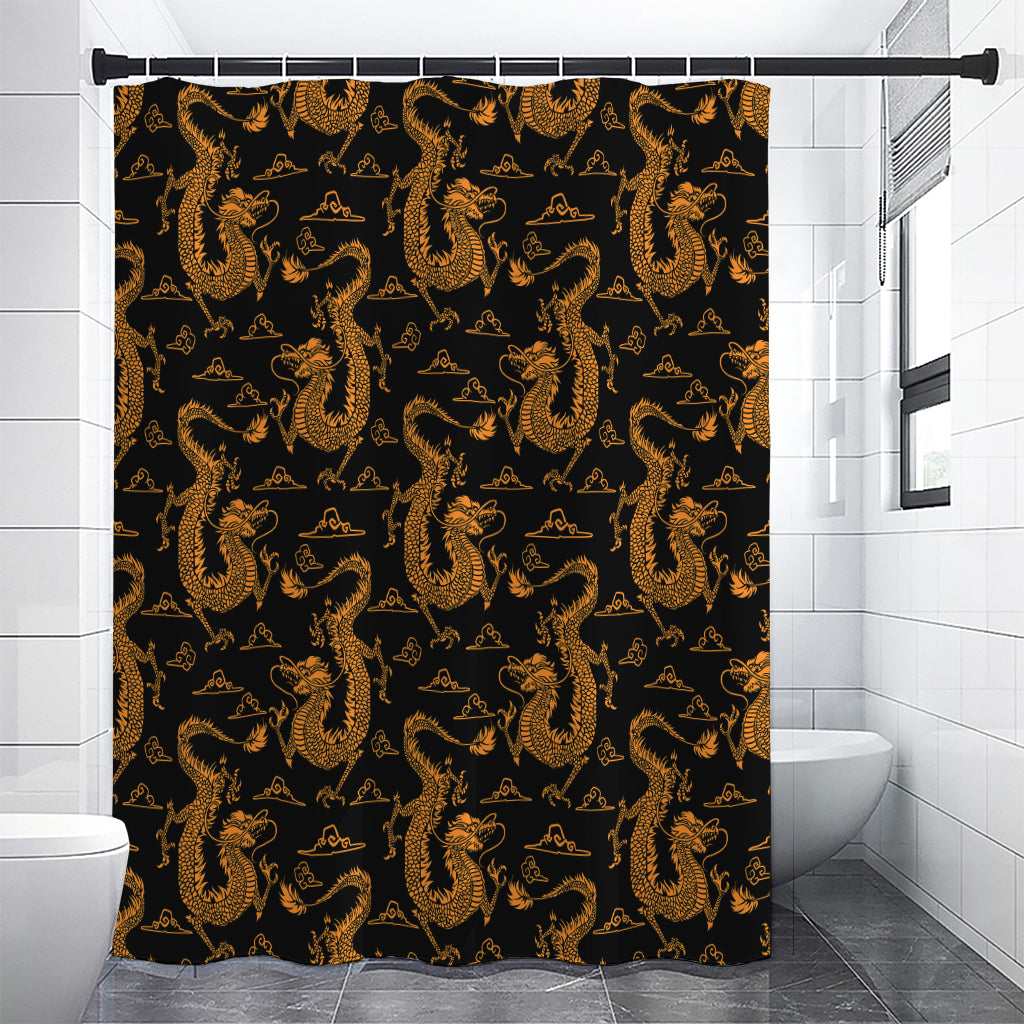 Eastern Dragon Pattern Print Shower Curtain