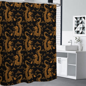 Eastern Dragon Pattern Print Shower Curtain