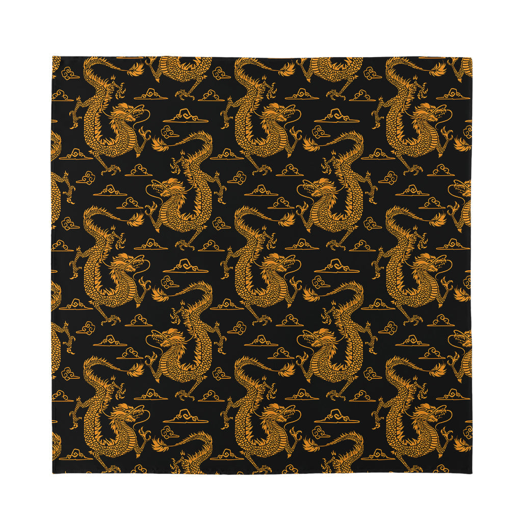 Eastern Dragon Pattern Print Silk Bandana