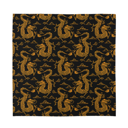 Eastern Dragon Pattern Print Silk Bandana