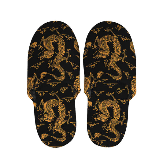 Eastern Dragon Pattern Print Slippers