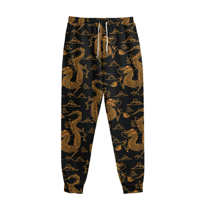 Eastern Dragon Pattern Print Sweatpants