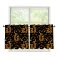 Eastern Dragon Pattern Print Tier Curtains