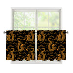 Eastern Dragon Pattern Print Tier Curtains