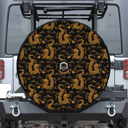 Eastern Dragon Pattern Print Tire Cover With Camera Hole