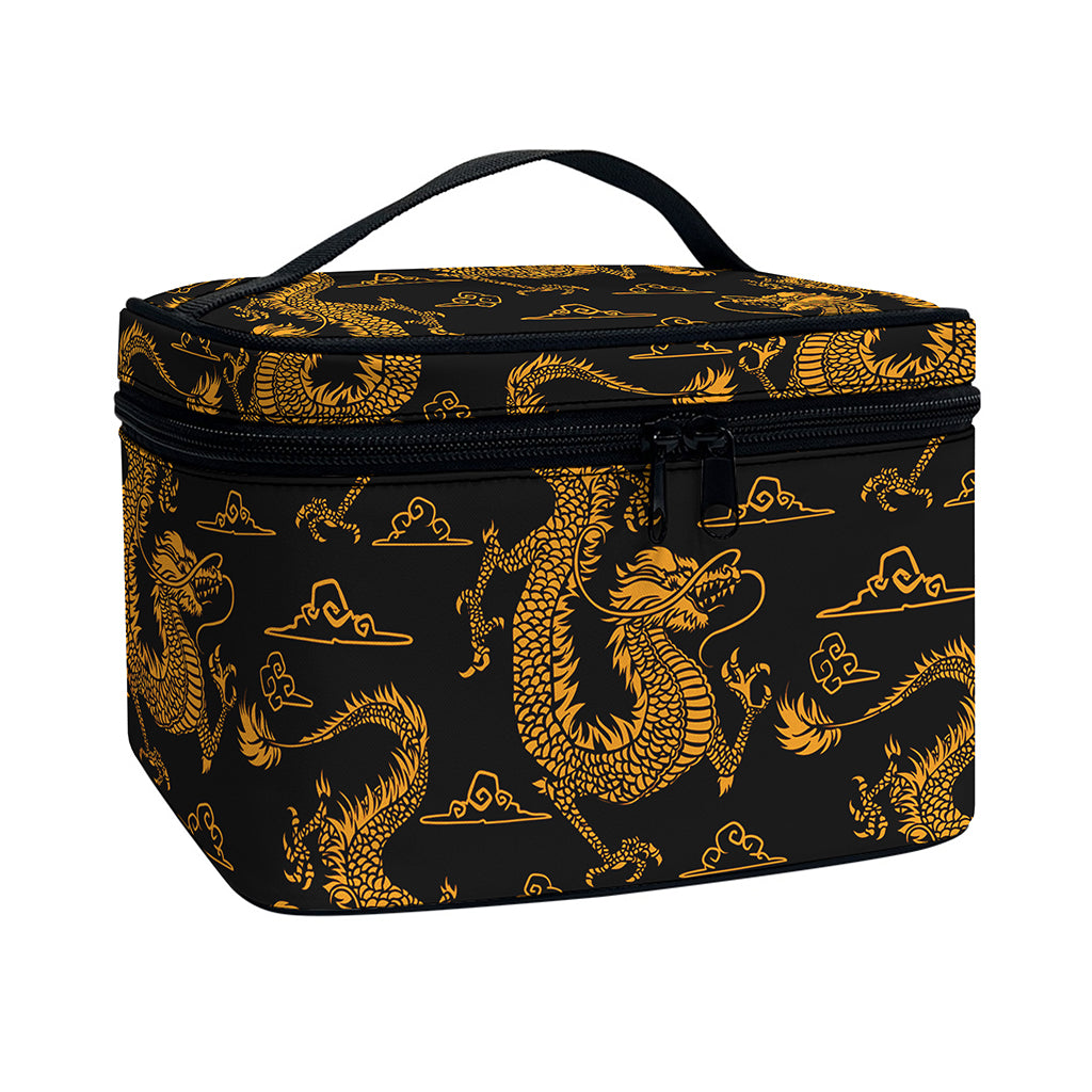Eastern Dragon Pattern Print Travel Makeup Bag