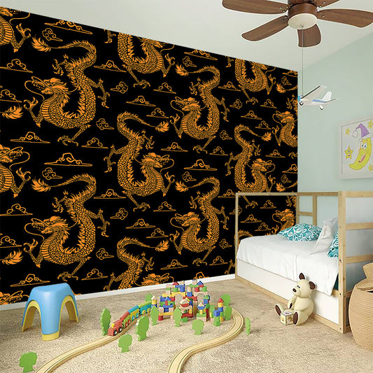 Eastern Dragon Pattern Print Wall Sticker