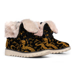 Eastern Dragon Pattern Print Winter Boots