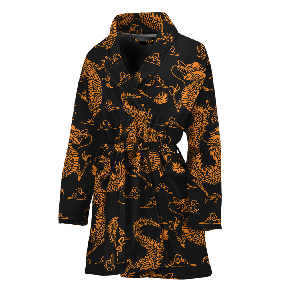 Eastern Dragon Pattern Print Women's Bathrobe
