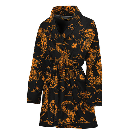 Eastern Dragon Pattern Print Women's Bathrobe