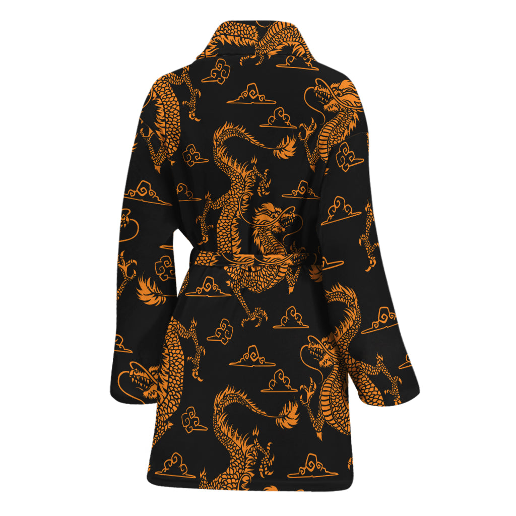 Eastern Dragon Pattern Print Women's Bathrobe