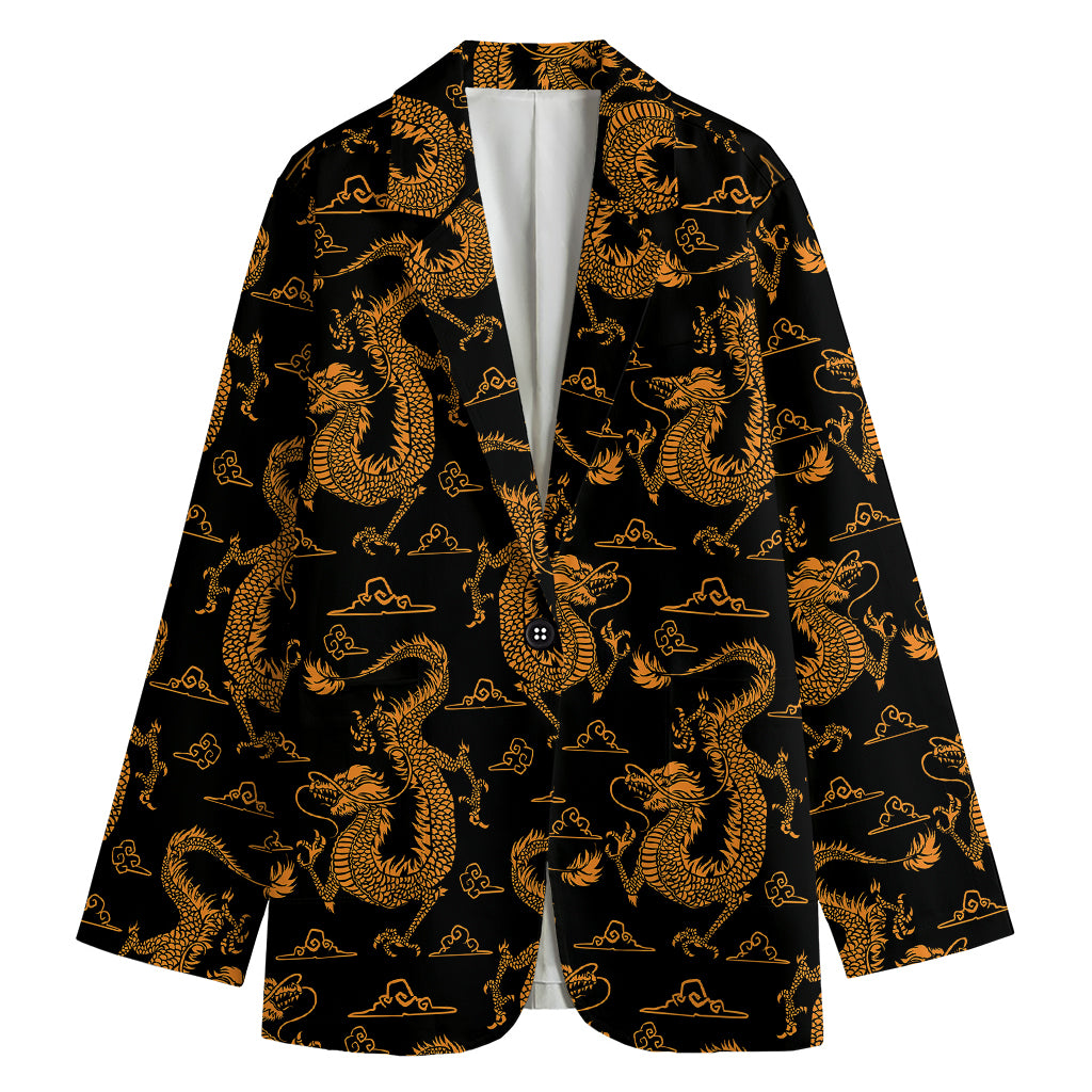 Eastern Dragon Pattern Print Women's Blazer