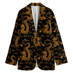 Eastern Dragon Pattern Print Women's Blazer