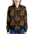 Eastern Dragon Pattern Print Women's Bomber Jacket