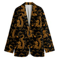 Eastern Dragon Pattern Print Women's Cotton Blazer