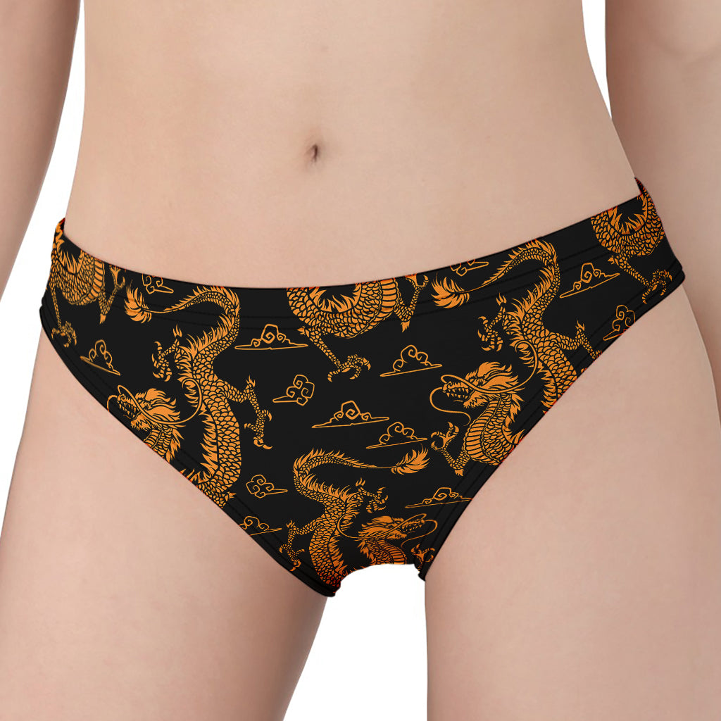 Eastern Dragon Pattern Print Women's Panties