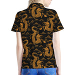 Eastern Dragon Pattern Print Women's Polo Shirt