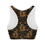 Eastern Dragon Pattern Print Women's Sports Bra