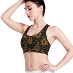 Eastern Dragon Pattern Print Women's Sports Bra