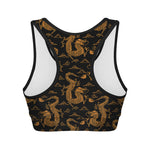 Eastern Dragon Pattern Print Women's Sports Bra