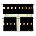 Eclipse Phases Print 3 Piece Kitchen Curtains