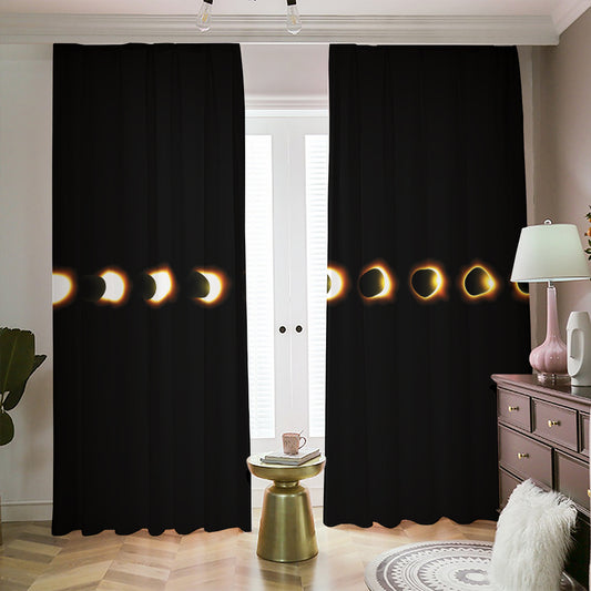 Eclipse Phases Print Blackout Pencil Pleat Curtains