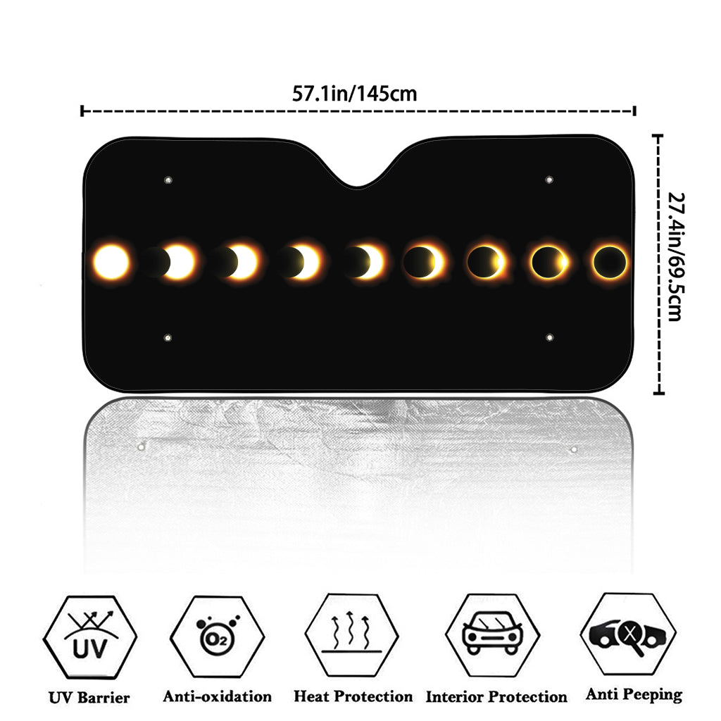 Eclipse Phases Print Car Windshield Sun Shade