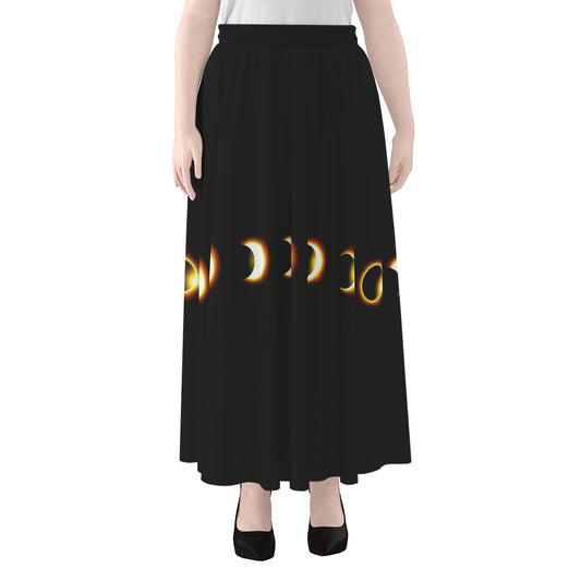 Eclipse Phases Print Chiffon Maxi Skirt