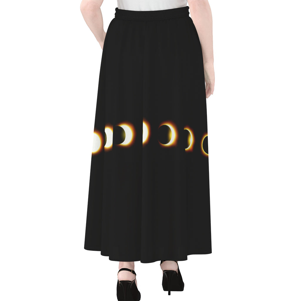 Eclipse Phases Print Chiffon Maxi Skirt