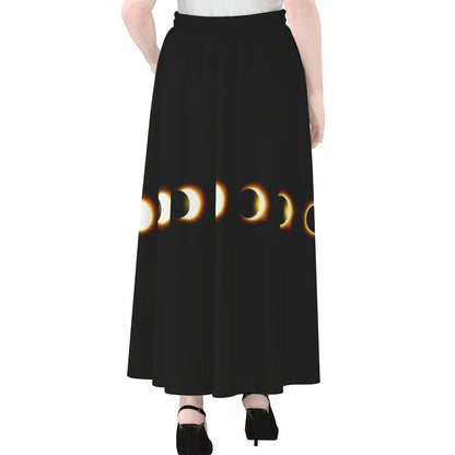 Eclipse Phases Print Chiffon Maxi Skirt