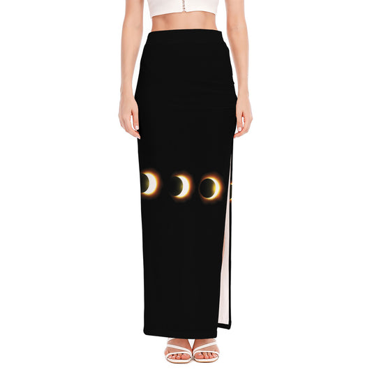 Eclipse Phases Print High Slit Maxi Skirt