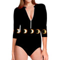 Eclipse Phases Print Long Sleeve Swimsuit
