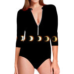 Eclipse Phases Print Long Sleeve Swimsuit