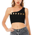Eclipse Phases Print One Shoulder Crop Top