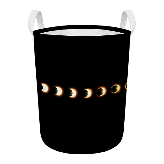 Eclipse Phases Print Round Laundry Basket