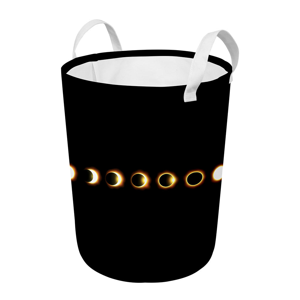 Eclipse Phases Print Round Laundry Basket