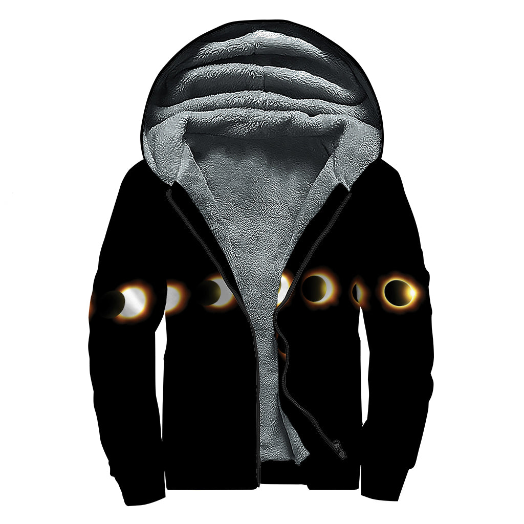 Eclipse Phases Print Sherpa Lined Zip Up Hoodie