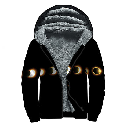 Eclipse Phases Print Sherpa Lined Zip Up Hoodie