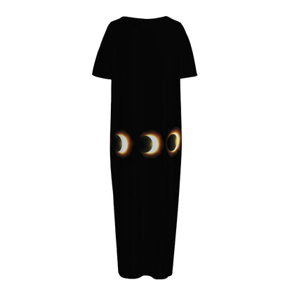 Eclipse Phases Print Short Sleeve Long Nightdress