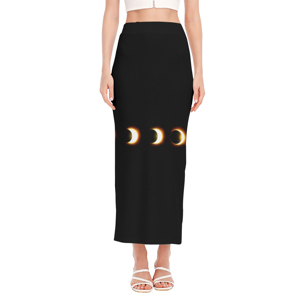 Eclipse Phases Print Side Slit Maxi Skirt