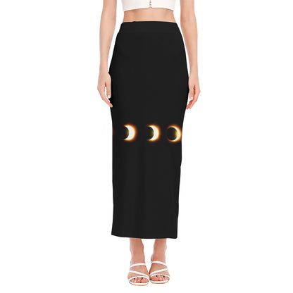 Eclipse Phases Print Side Slit Maxi Skirt