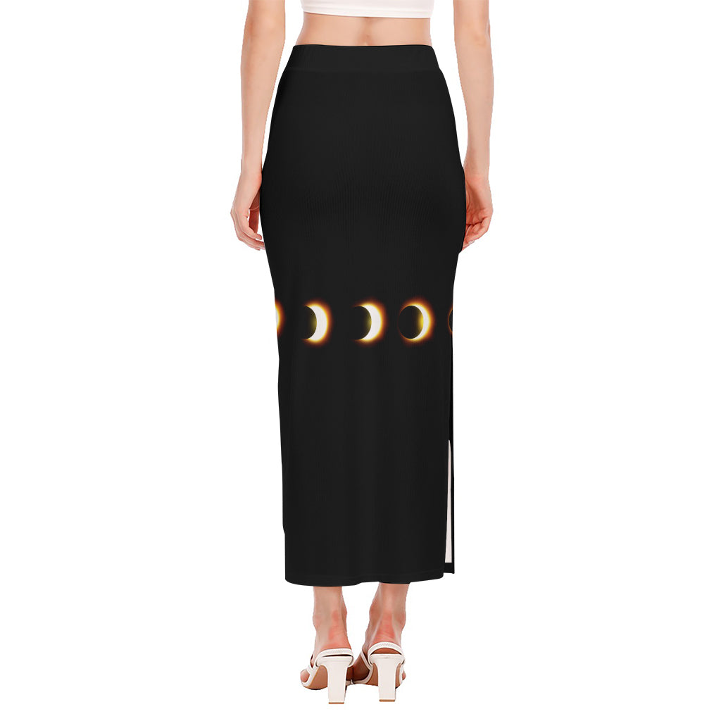Eclipse Phases Print Side Slit Maxi Skirt