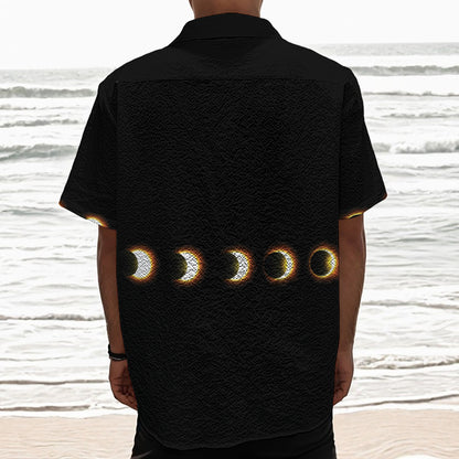 Eclipse Phases Print Textured Short Sleeve Shirt