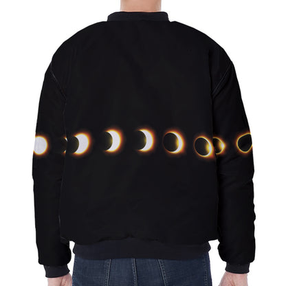 Eclipse Phases Print Zip Sleeve Bomber Jacket