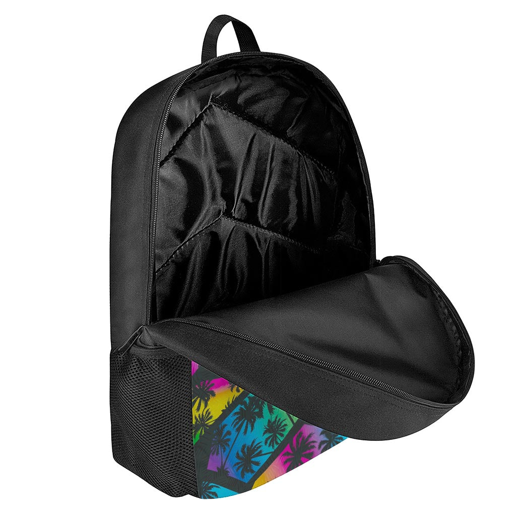 EDM Beach Palm Tree Pattern Print 17 Inch Backpack